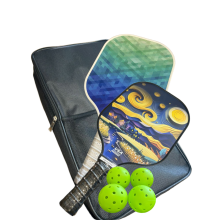 Fibreglass Pickleball Paddle Set with Balls & Bag